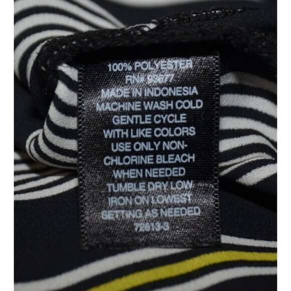 Worthington Black Striped Sleeveless Button Up Blouse Top Size XS Hi-Low Career - Picture 10 of 11